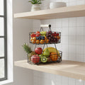 2 tier oval shaped fruit basket