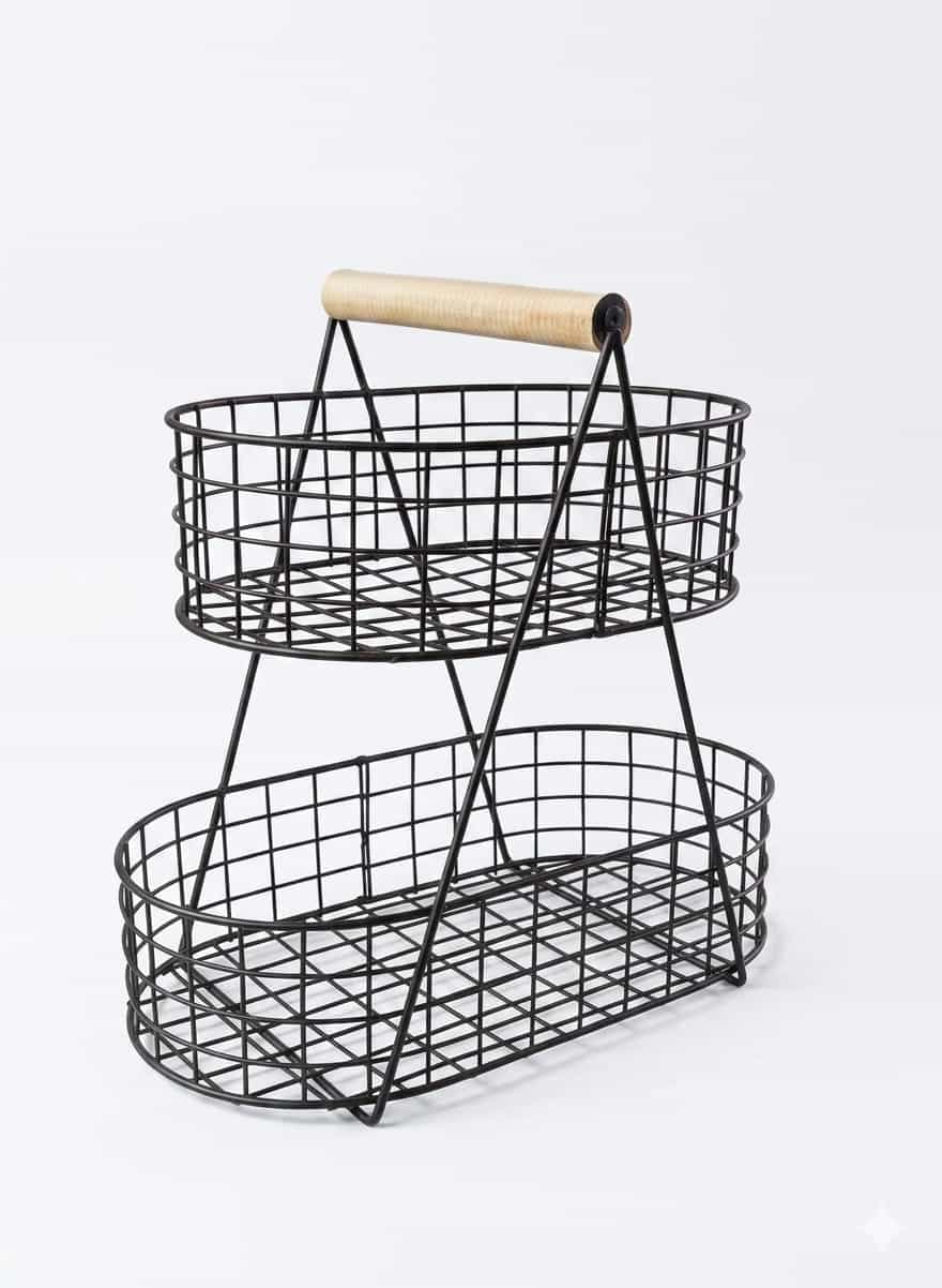 2 tier oval shaped fruit basket