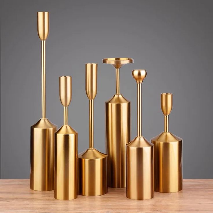 Brass coated 6 pcs candle stand